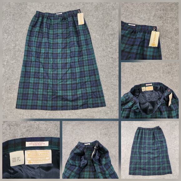 Pendleton Dresses & Skirts - VTG Pendleton Womens 12 Pleated Midi Skirt Black Watch Tartan Plaid Virgin Wool